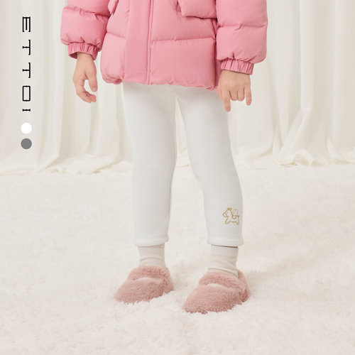朗姿童装/ETTOI爱多娃女童加绒打底裤儿童弹力裤子2025年秋季新款