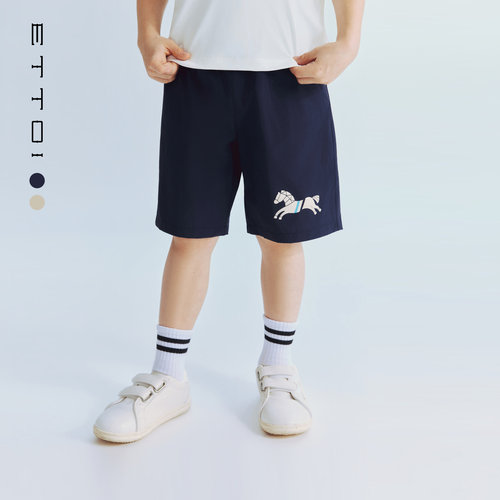 朗姿童装/ETTOI爱多娃男童宽松短裤儿童休闲风五分裤2026夏季新款
