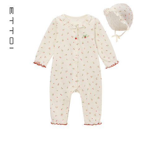 朗姿童装/ETTOI爱多娃婴幼儿连体衣爬服女童棉质包屁衣春季新款