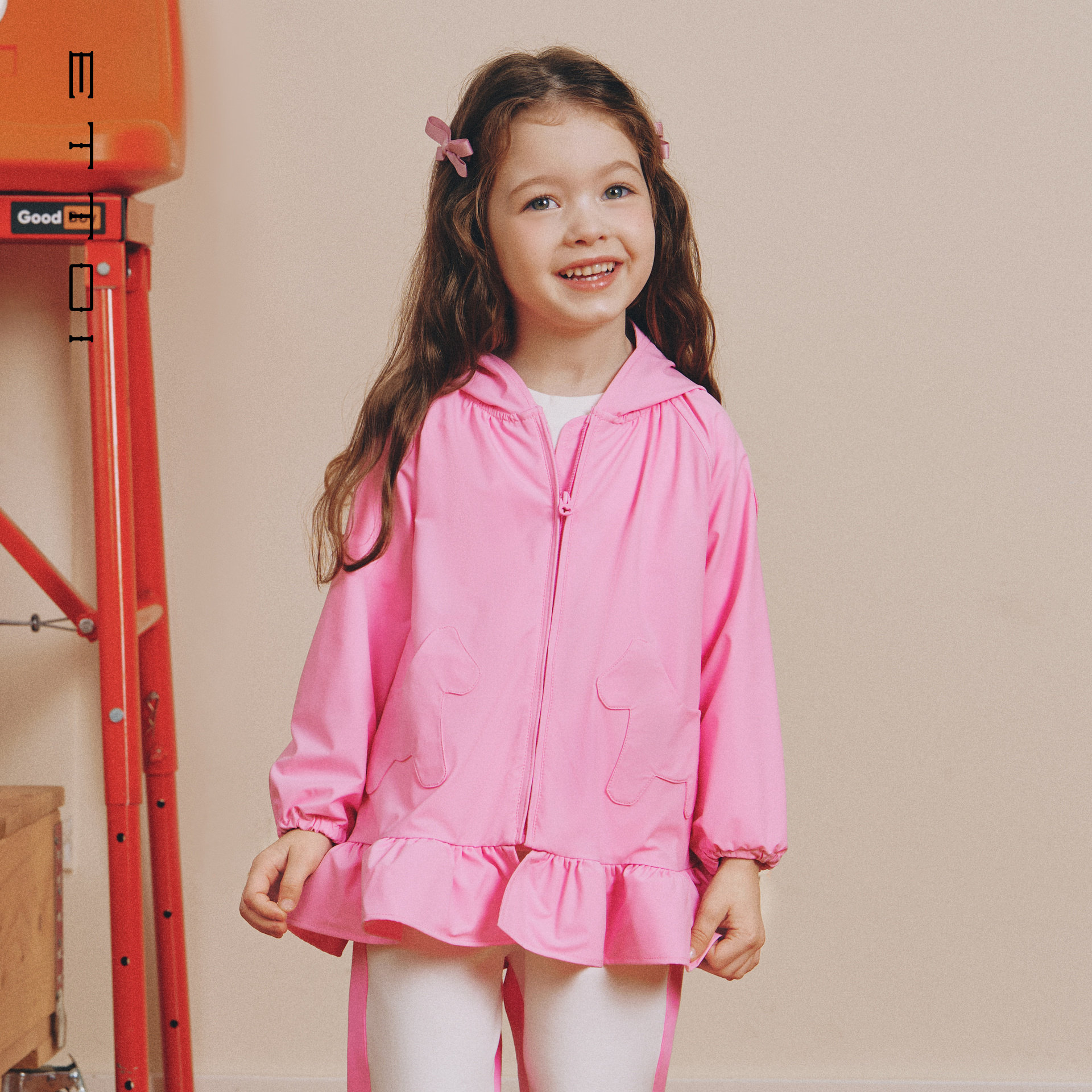 朗姿童装/ETTOI爱多娃女童设计感连帽宽松上衣外套2026年春季新款