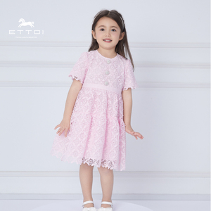 朗姿童装/ETTOI爱多娃女童小香风连衣裙重工蕾丝公主裙春季新款