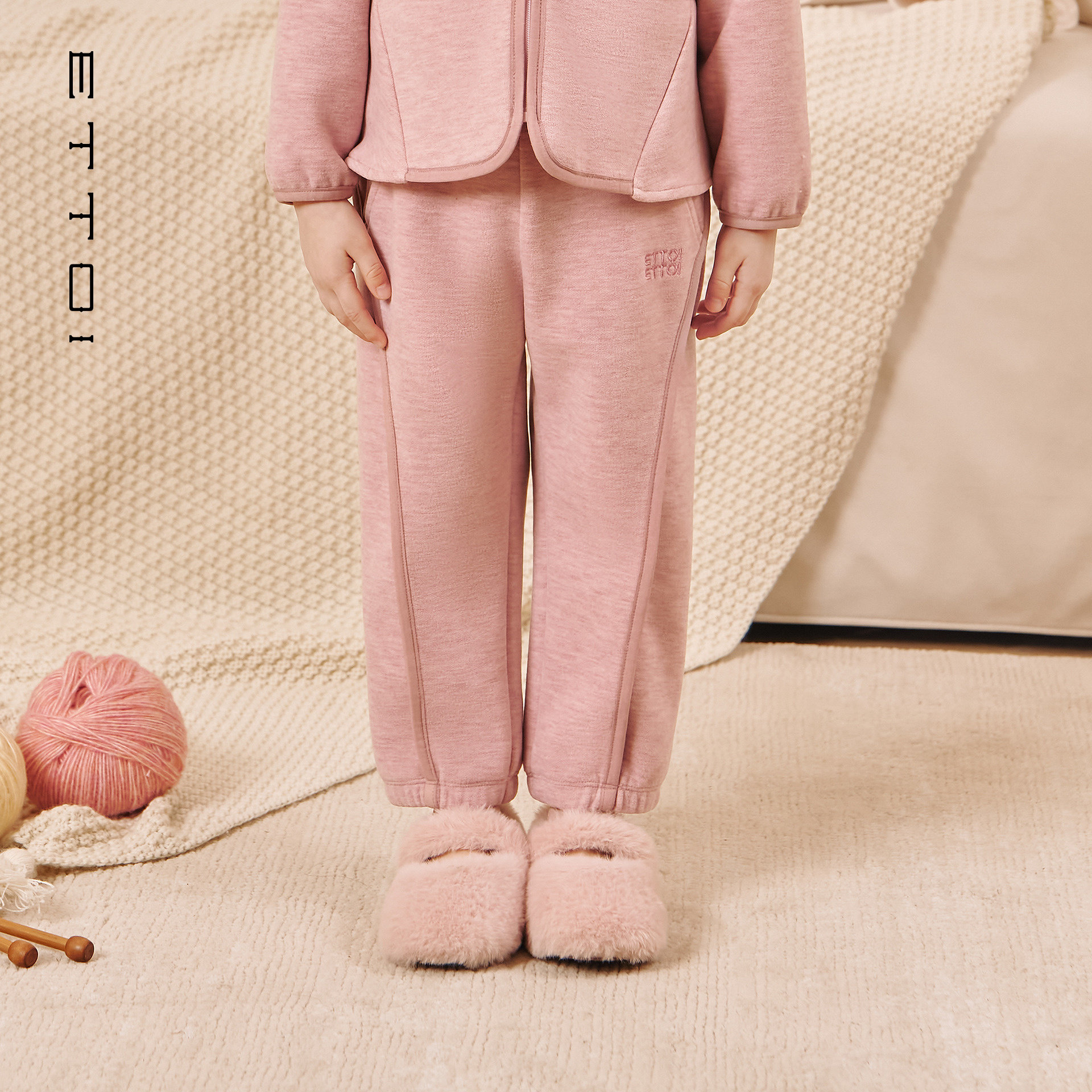【羊毛+莱赛尔】ETTOI爱多娃女童裤子简约束脚长裤2025年冬季新款,童装/婴儿装/亲子装,裤子,淘宝优惠券,粉丝福利购,淘宝优惠卷