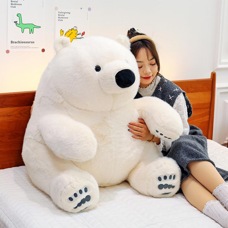 大号彷真北极熊玩偶毛绒公仔白色小熊布娃娃超大号睡觉抱枕女生日