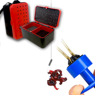 保湿透气红虫盒蚯蚓活饵盒渔具配件盒快速上饵器配件防跑虫沙蚕盒