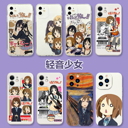 vivo轻音少女手机壳oppo秋山澪iQOO11平泽唯s17s16二次元Reno10Pro琴吹紬x90周边7se日系Neo8漫画6适用5一加9
