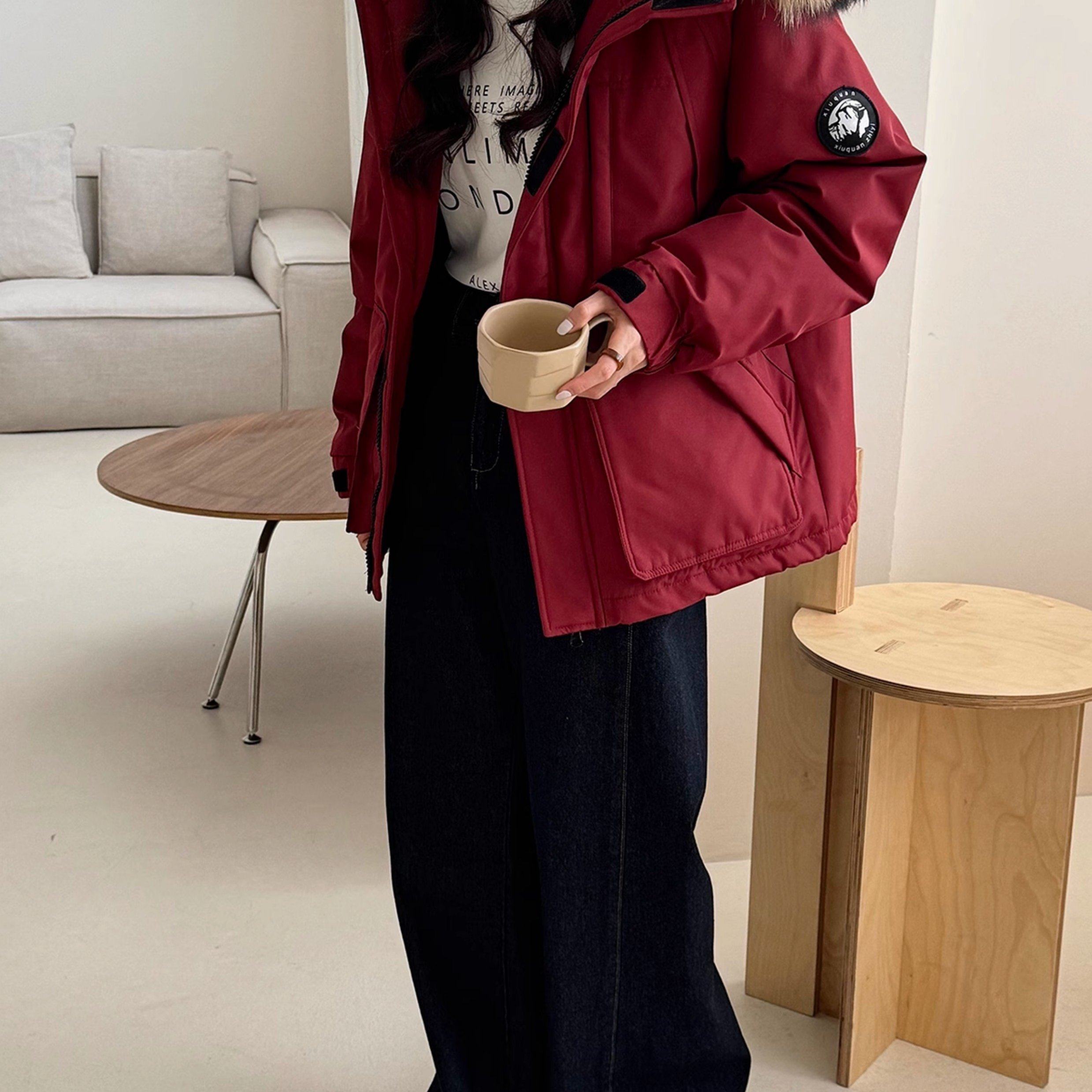 学院风羽绒服女2025年冬季新款短款加厚小个子工装派克服棉服外套