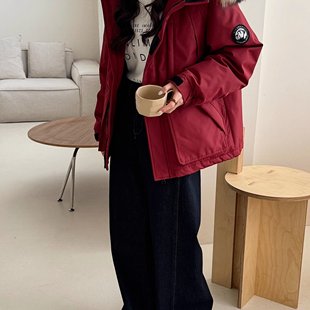 学院风羽绒服女2025年冬季新款短款加厚小个子工装派克服棉服外套