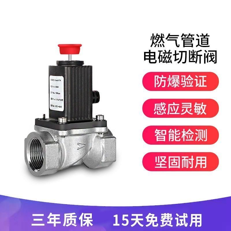 燃气电磁阀自动断气煤气罐钢瓶机械手脉冲信号直通管道自动切断阀
