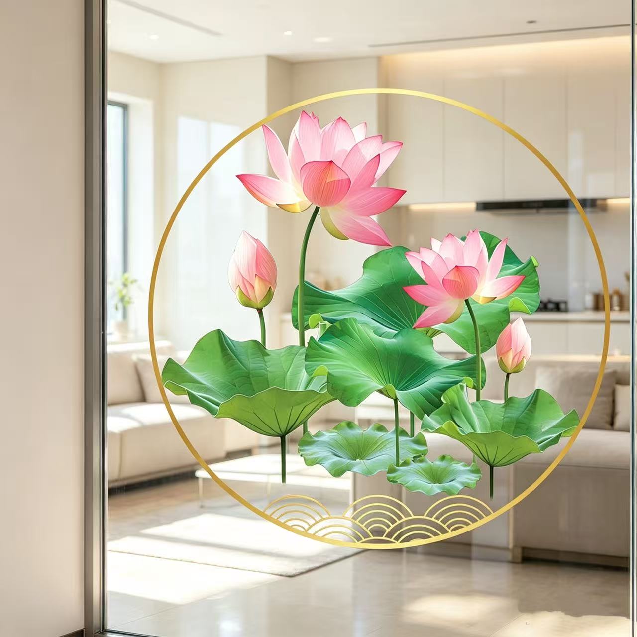 莲花净秽防撞玻璃贴纸