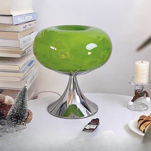 床头灯公主风 中古ins卧室法式玻璃北欧苹果复古氛围包豪斯台灯