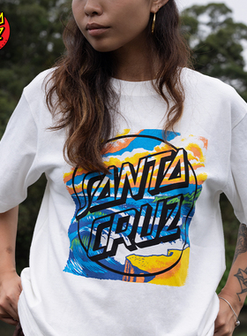 美国Santa Cruz 滑板服饰 潮牌复古风t恤运动宽松纯棉短袖海岸