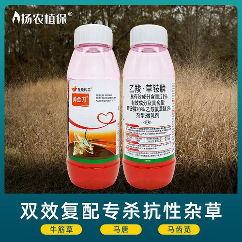 万豪黄金刀草安磷杀草剂草胺磷正品马唐猪殃殃非耕地荒地通用农药