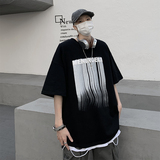 wassuphappy纯棉白色t恤短袖男款夏季潮牌美式套装宽松工装短裤，男装T恤，电商A058-1（原电商C417）