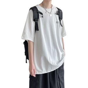 夏季潮流短袖t恤男ins宽松蝙蝠衫韩版嘻哈中袖上衣C417-T06-P30图片