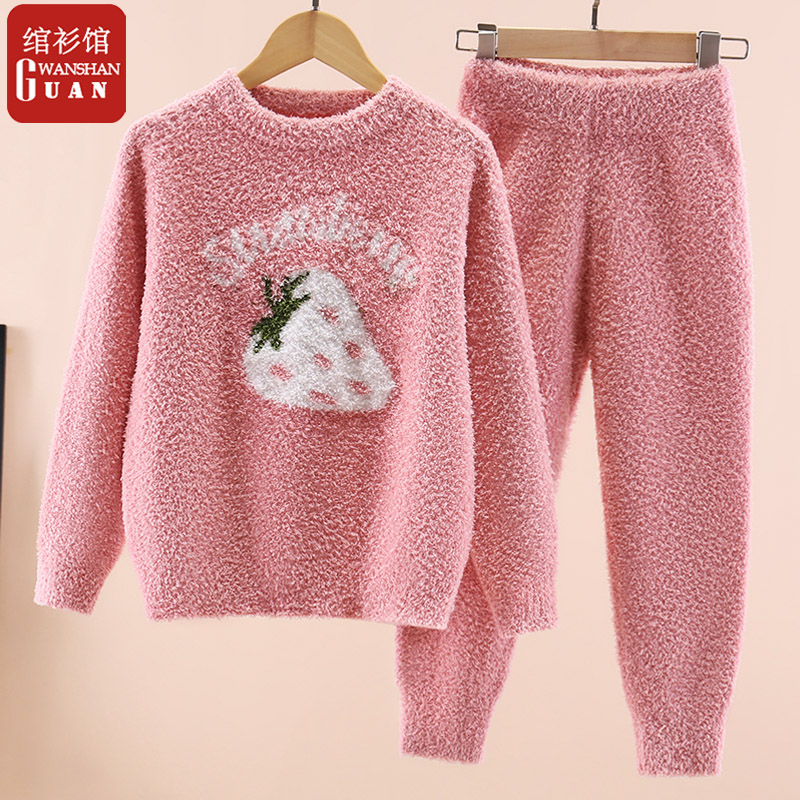 儿童家居服套装女童睡衣法兰绒