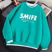 圆领卫衣男春秋2024年新款 假两件长袖 T恤小众情侣宽松ins港风上衣