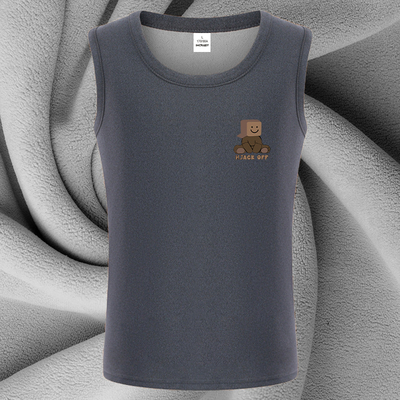 加绒加厚保暖背心男士内穿坎肩无袖修身打底衫防寒百搭马甲青少年