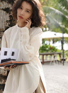 SUPERSCAPE素舶  早春法式设计感长袖套头复古宽松上衣