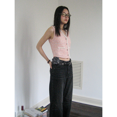 SUPERSCAPE素舶 混彩闪亮花呢 收腰显瘦短款 经典小香马甲