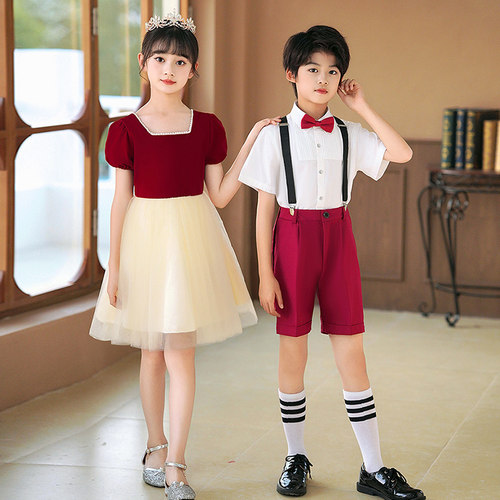 校贤男女公主裙合唱纯棉内衬