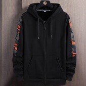 特大加绒连帽卫衣男士 外套男 休闲8XL开衫 春秋冬季 宽松加肥加大码