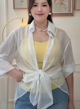 【隐月光】春夏季雪纺黑白系气质微透开衫法式高级风开衫-K3119