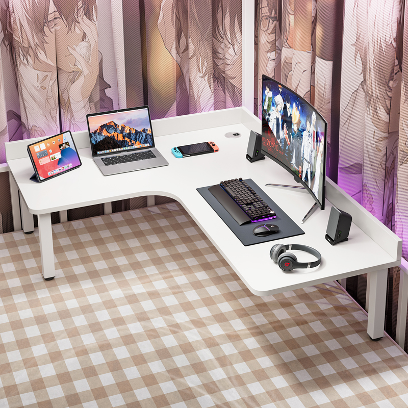 床上桌上下铺电脑桌转角桌大学生宿舍神器大尺寸电竞桌L型拐角桌