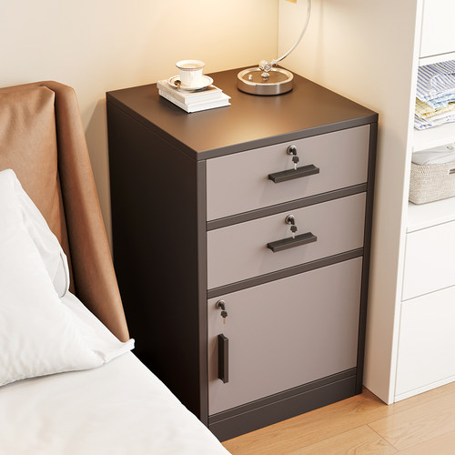 床头柜带锁家用卧室2025爆款小型收纳柜轻奢高级感置物柜出租房用