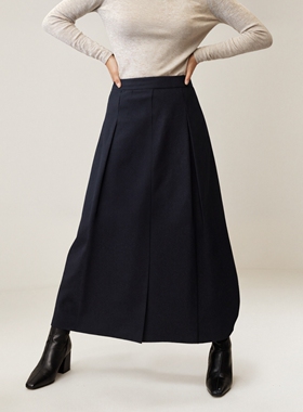 MSL羊毛厚款半身裙立体显瘦显高茧型半裙女秋冬中长新款休闲百搭