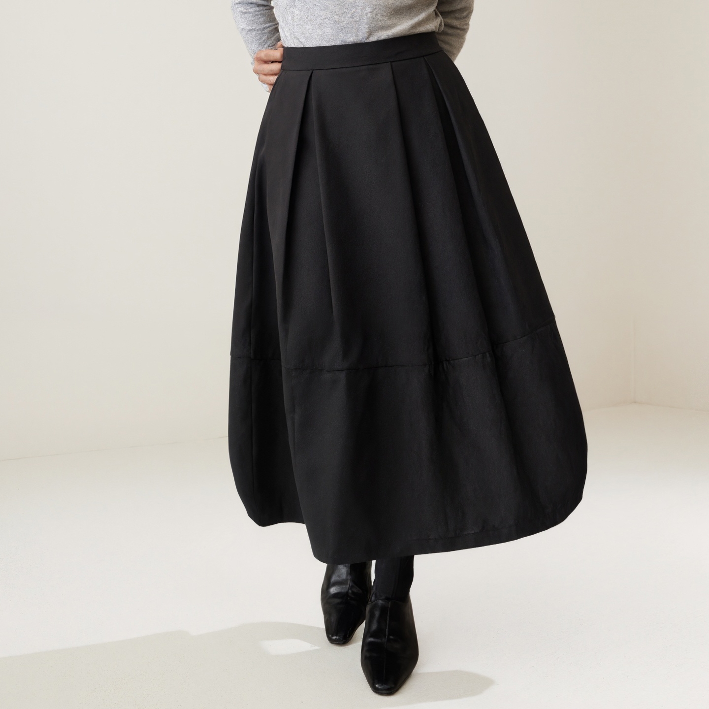 轮廓分割花苞长裙显高显瘦