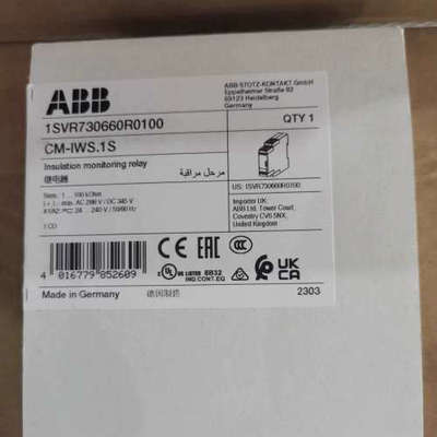 ABB绝缘监测继电器CM-IWS.1S，型号1SVR730660R0100德国原装进口