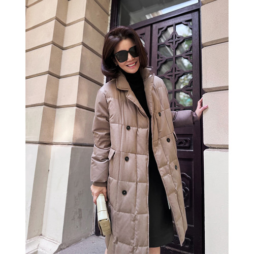 羽绒服女2025新款冬季高端西装领