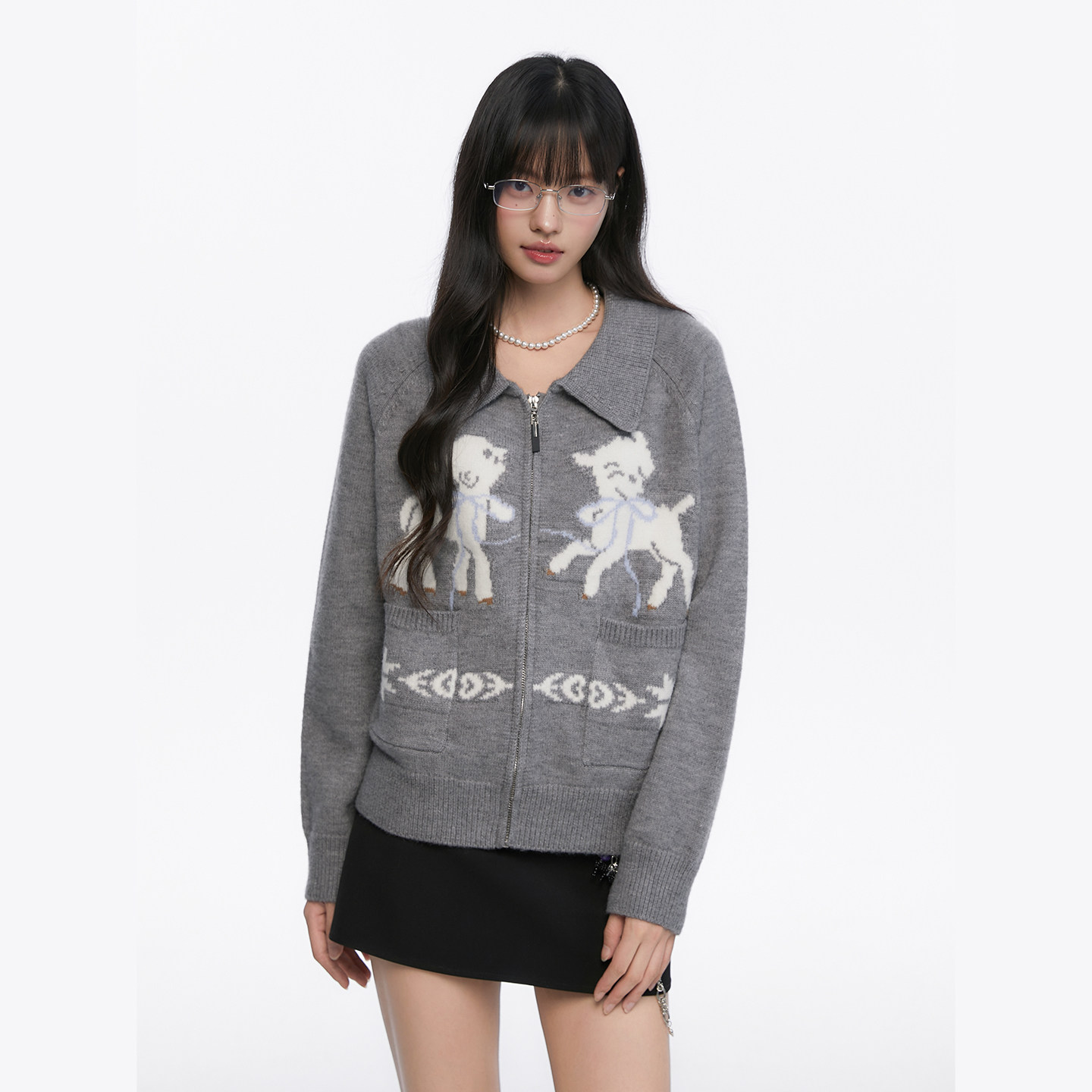 Pinkers联名款韩系复古翻领针织开衫女秋冬宽松休闲百搭上衣外套,女装/女士精品,毛针织衫,淘宝优惠券,粉丝福利购,淘宝优惠卷