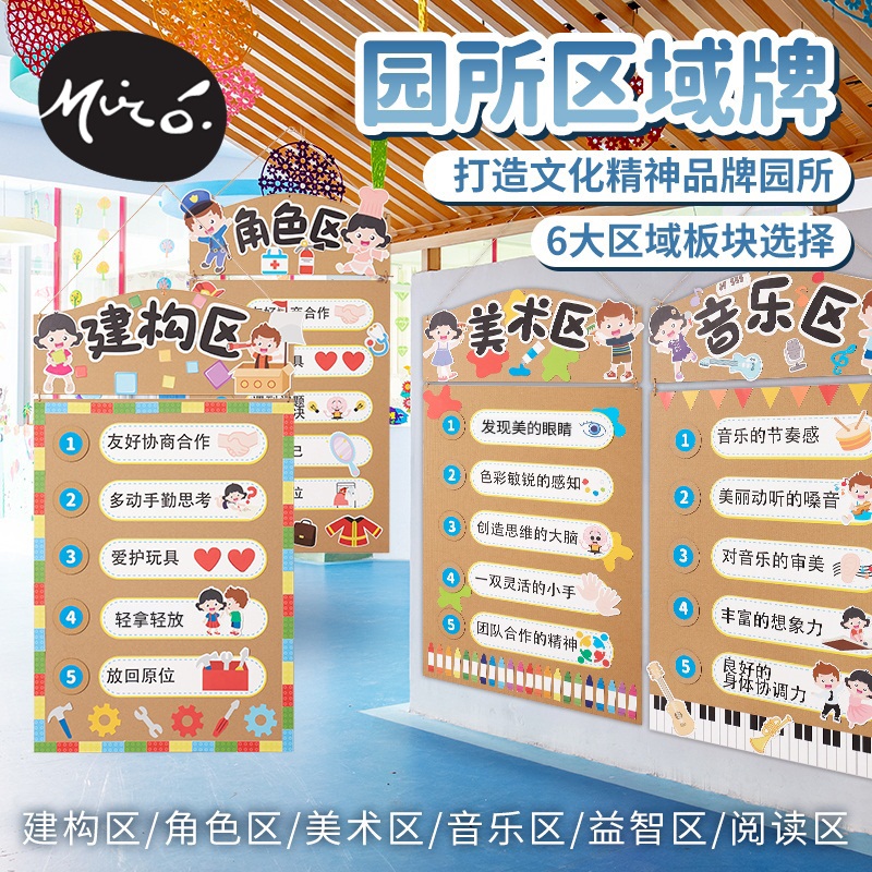 园所区域牌手工diy环境布置装饰儿童制作黏贴环创挂饰幼儿园材料