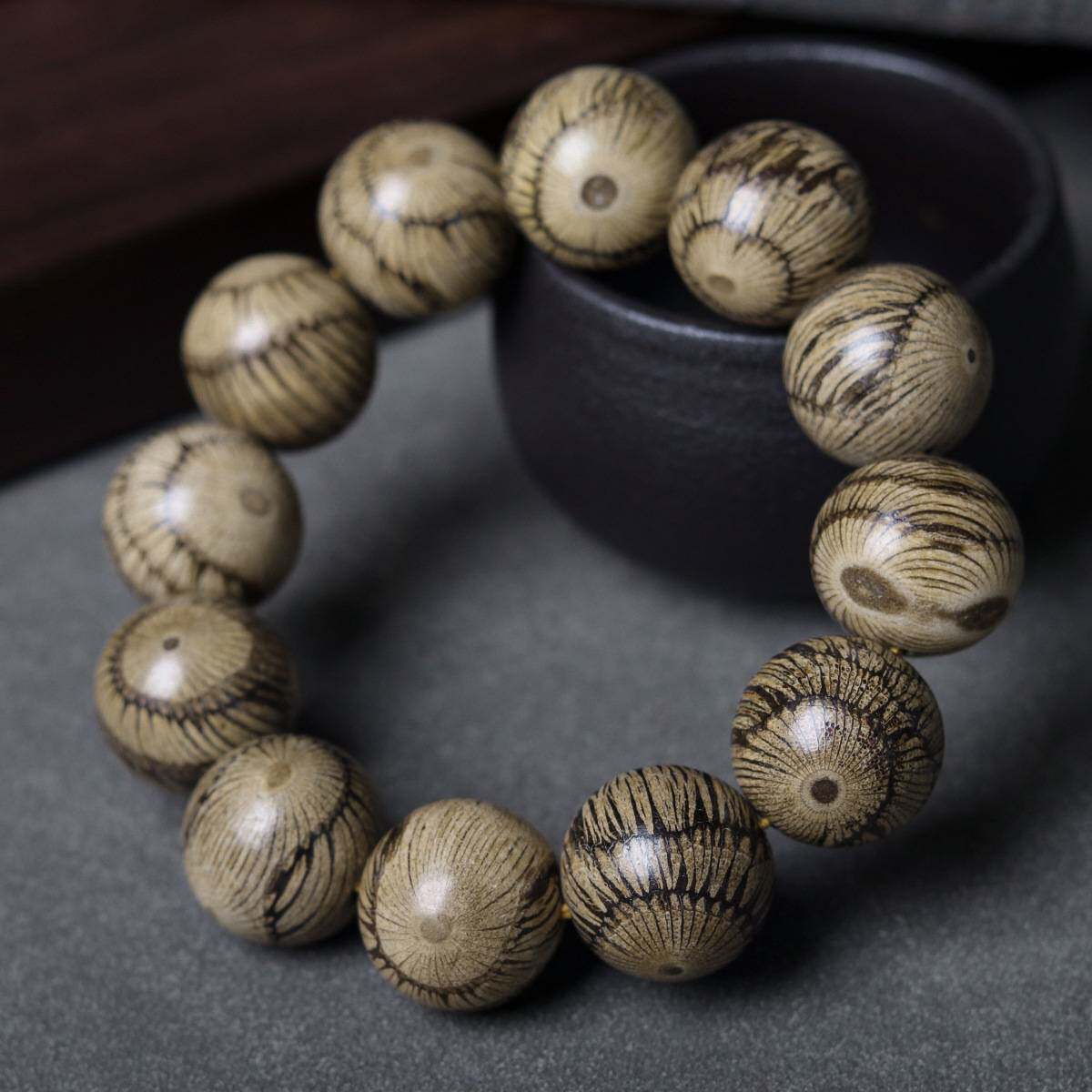 鹰眼木手串文玩藤香木圆珠小叶藤鹰眼文玩手链饰品女男款