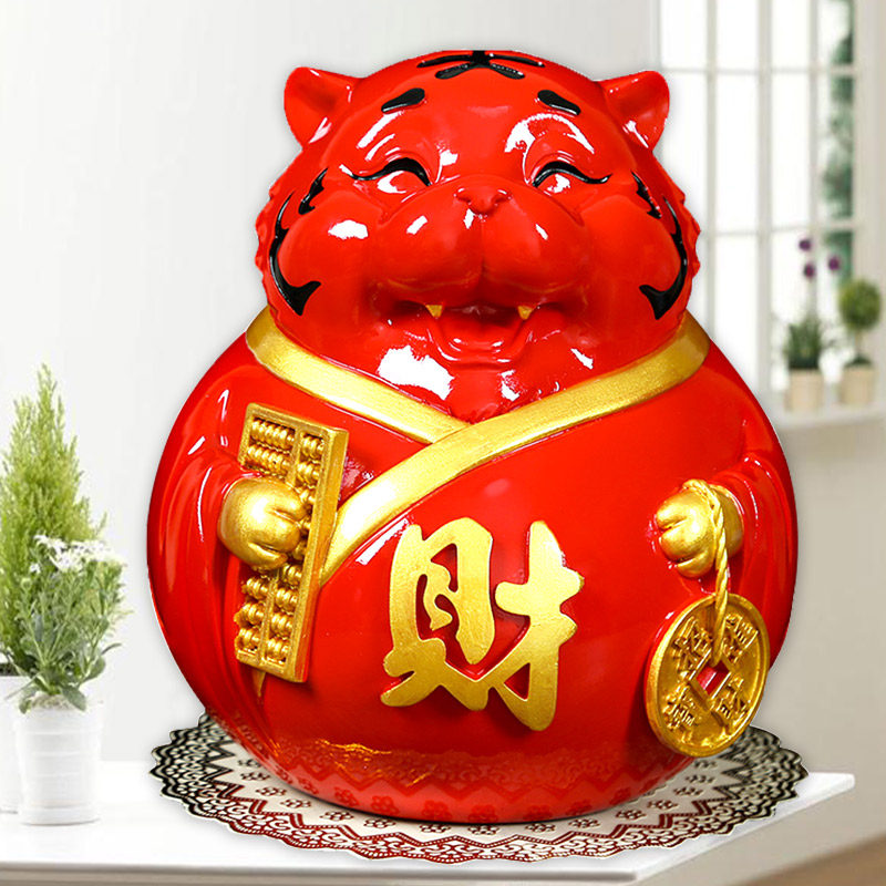 十二生肖老虎存钱罐造型生动形象