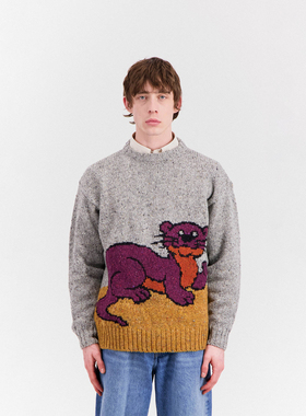 HOWLIN 25AW 水獭图案长袖毛衣 老虎上上山 买手店