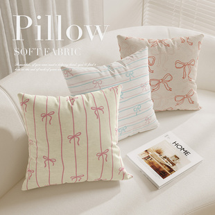 可爱蝴蝶结轻奢大号抱枕套高级床头靠枕套沙发客厅大靠垫飘窗样板