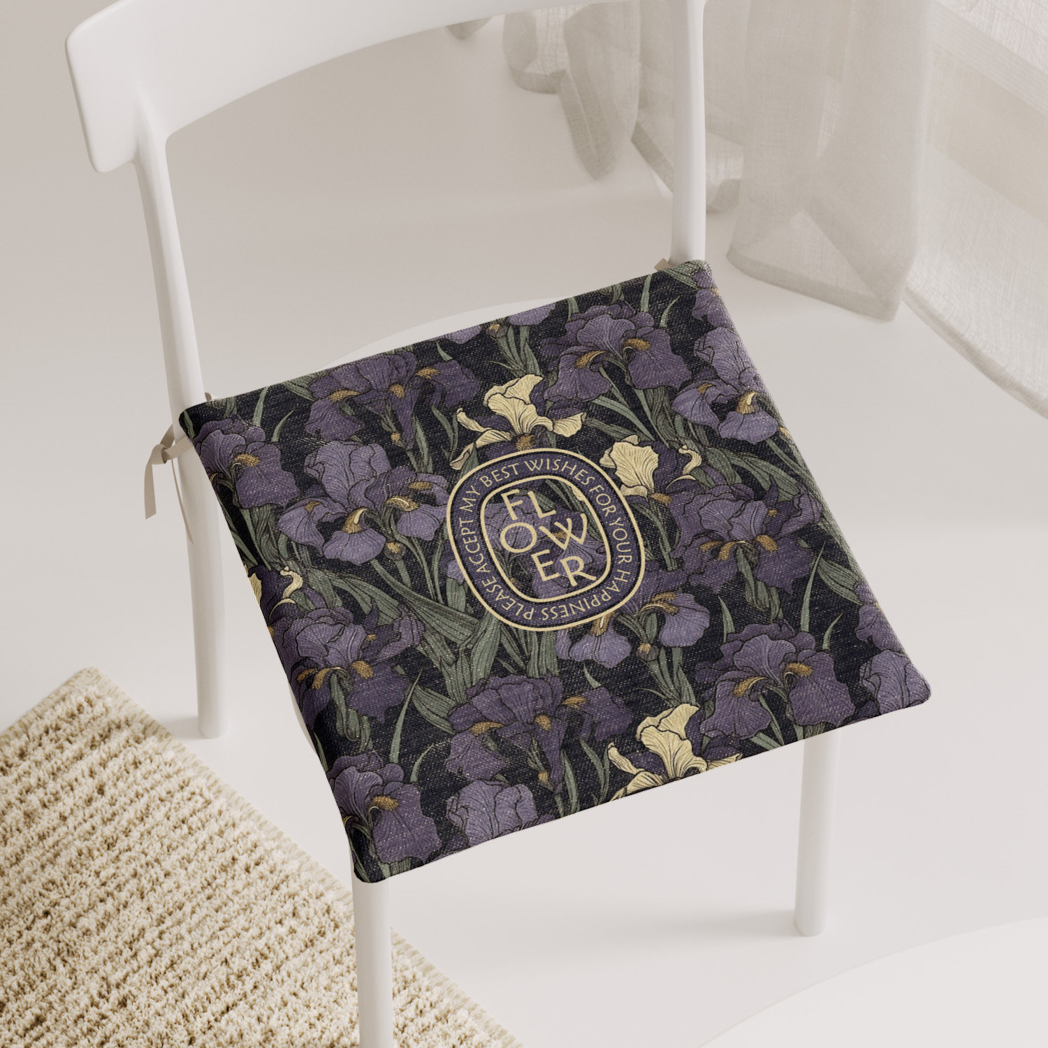 美式乡村花卉坐垫椅子垫办公室久坐椅垫学生凳子屁股垫餐椅垫子家