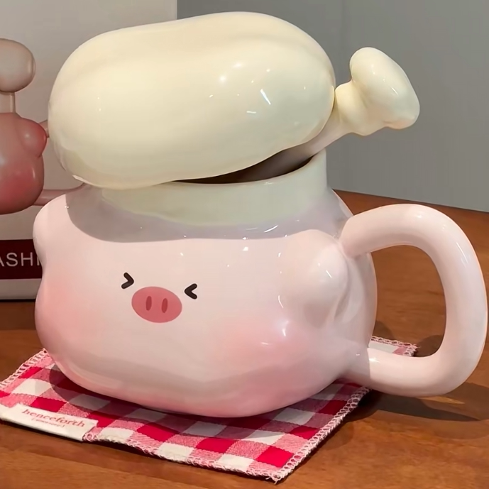 水杯送女生礼小猪陶瓷马克杯办公