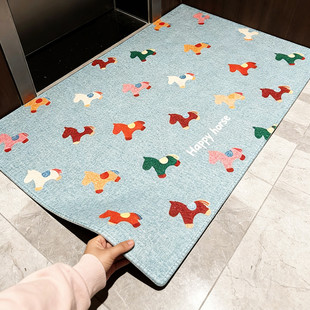 不俗气马年入户门地垫加密短绒玄关隔脏脚垫高颜值新家门口防滑垫