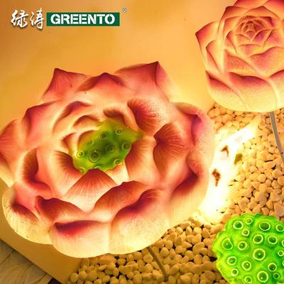 户外荷花灯莲花灯湖面亮化水塘河流LED水灯仿真漂浮灯发光燈