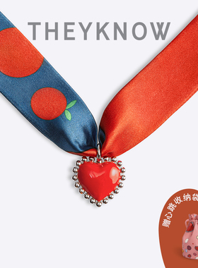 CHOKER限量联名款橘色项链丝巾