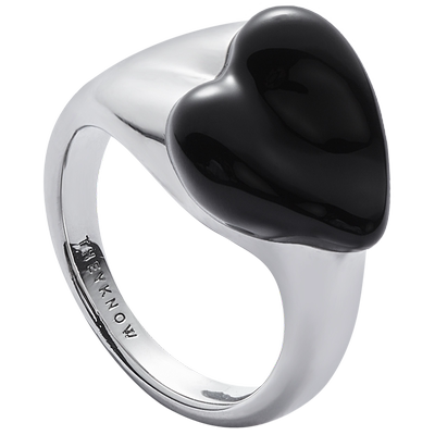 THEYKNOW黑色爱心signet戒指女小众原创设计感指环送情人节礼物