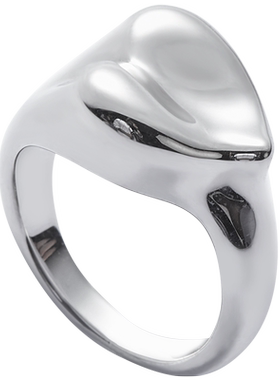 THEYKNOW金属爱心signet戒指女轻奢小众原创设计感简约情人节礼物