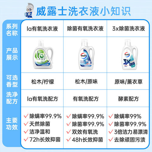 Walch/威露士1L抗菌有氧洗衣液除