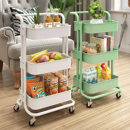 【全碳钢材质】小推车置物架