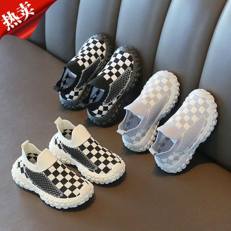 宝宝鞋软底男童袜子鞋春季2025新款幼儿园室内鞋儿童一脚蹬运动鞋