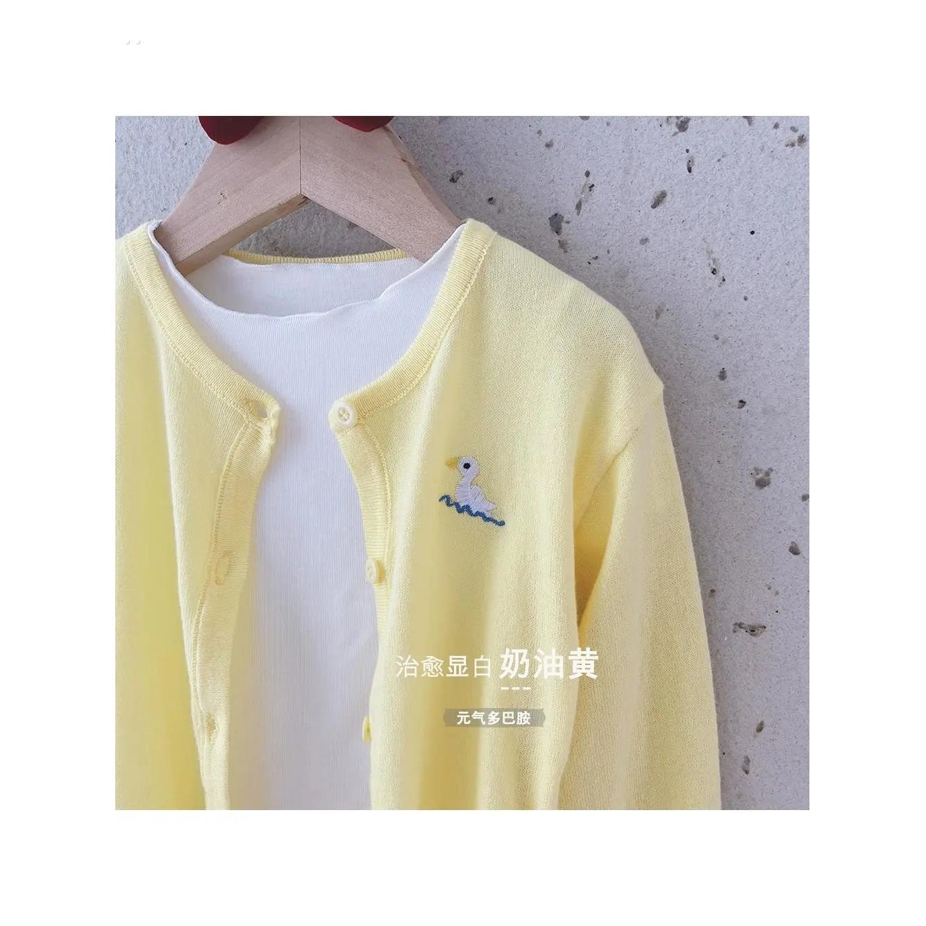 女童纯棉防晒衣夏季透气儿童女宝宝空调开衫洋气上衣婴儿薄款外套