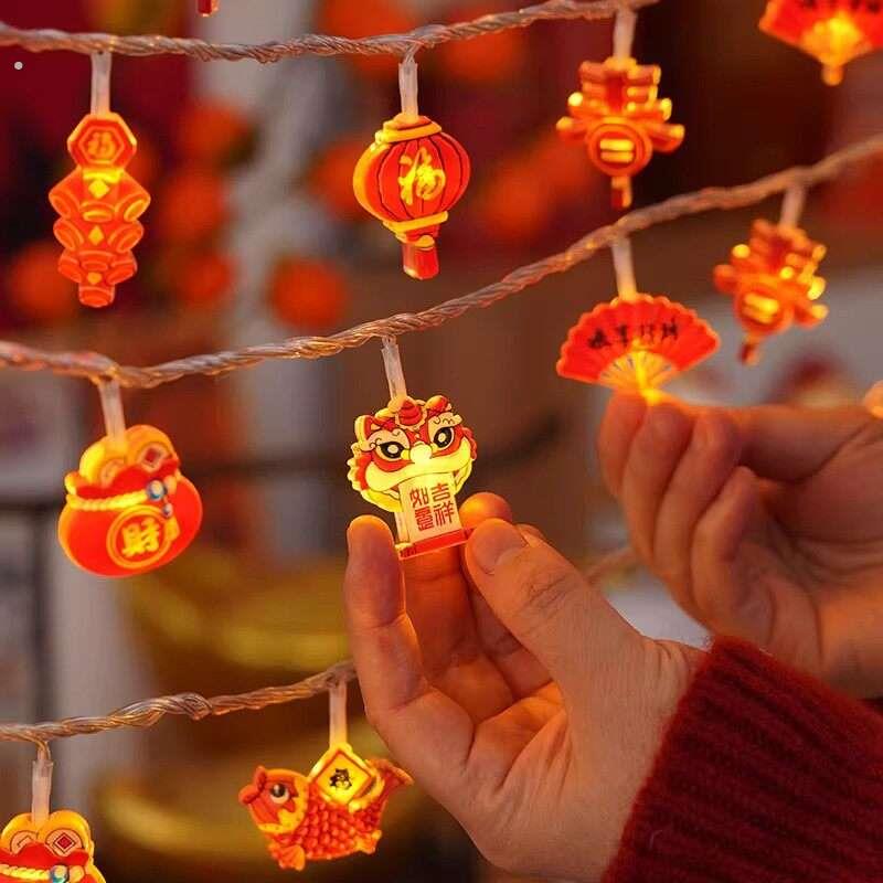 过年彩灯2026新款春节气氛灯福字灯笼小彩灯闪灯灯串饰马年灯笼小